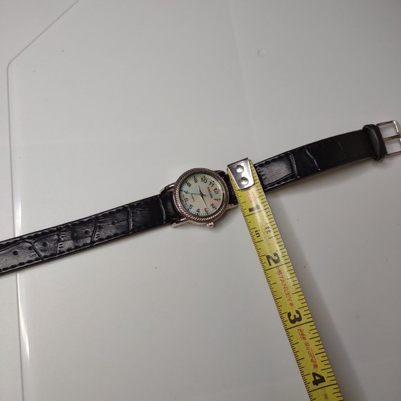 Silver Tone With Black Band Analog Kessaris Watch - Picture 9 of 9